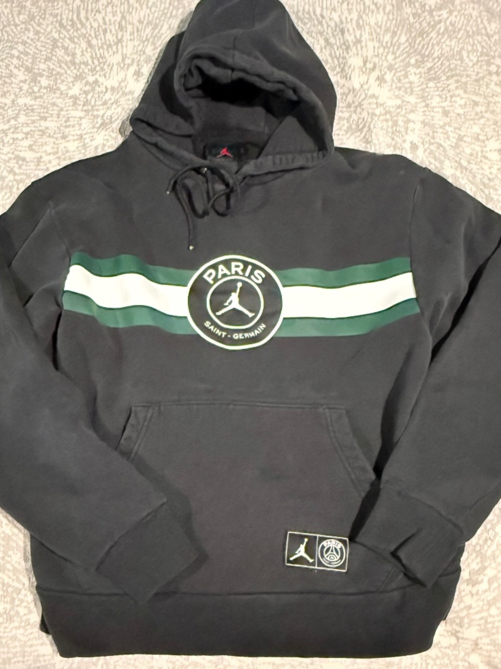 Jordan x Paris Saint-Germain PSG Fleece Pullover Hoodie - Black/Green
